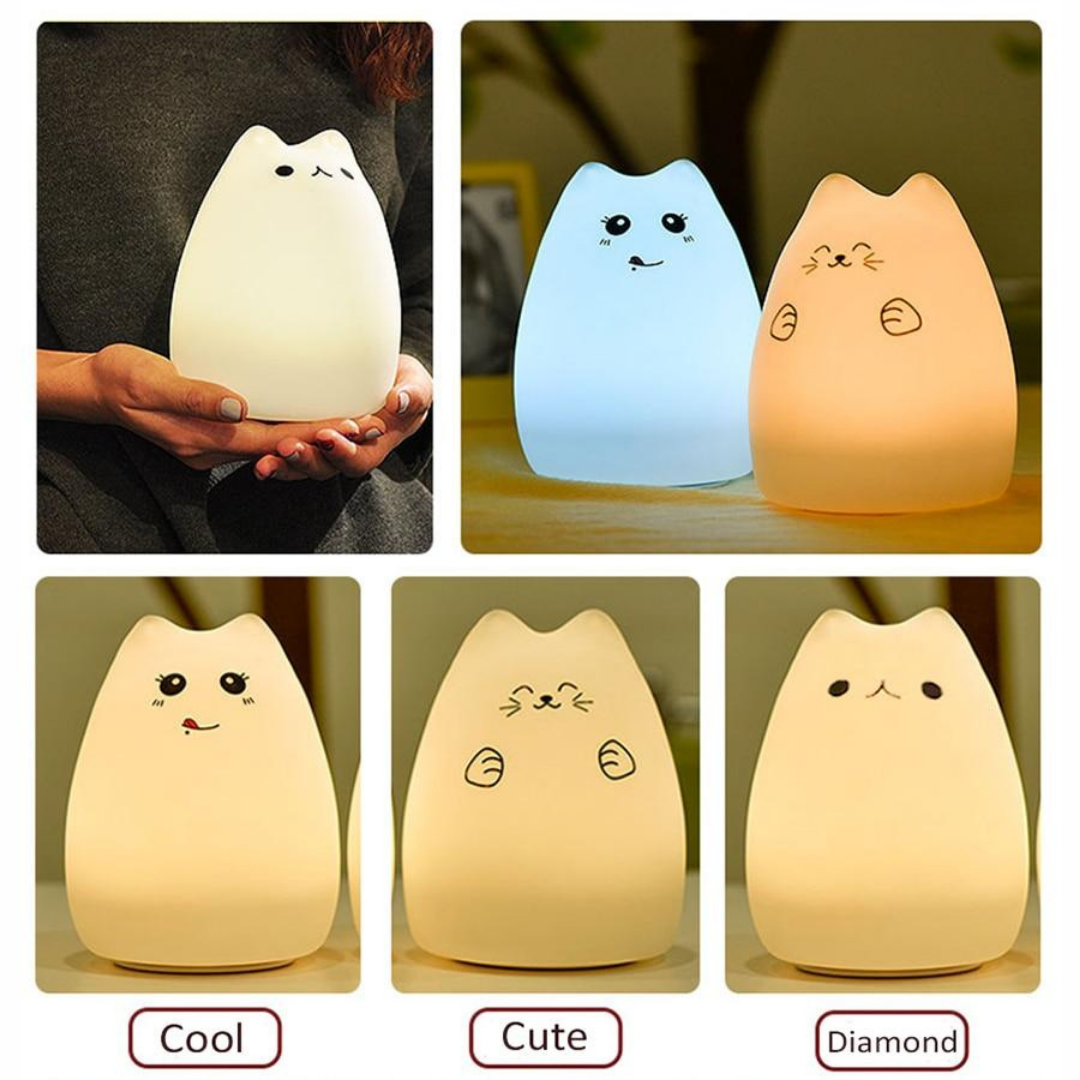 Rechargeable LED Cat Night Light With Remote Control and 7 Colors
